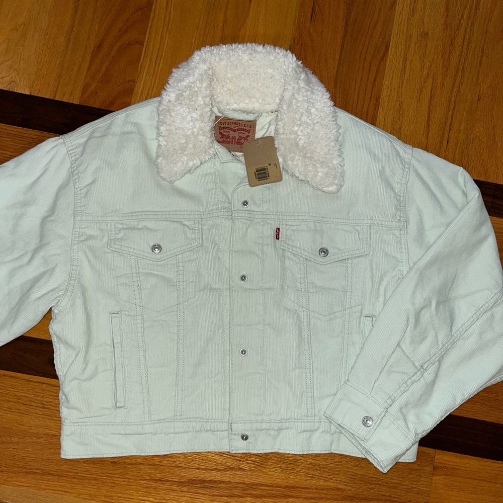 (NWT) LEVI MINT DENIM SHERPA JACKET